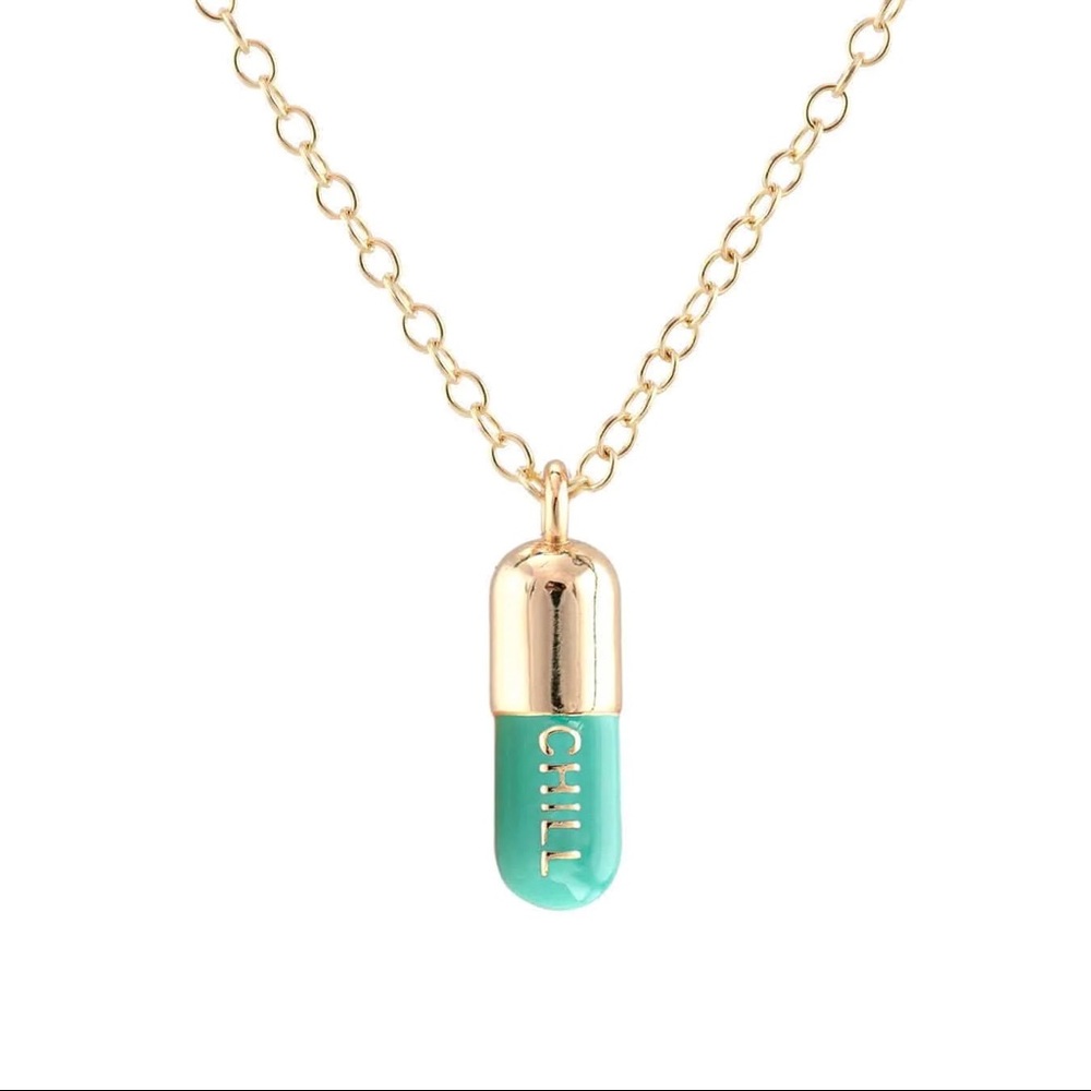 Kris Nations Chill Pill Enamel Necklace